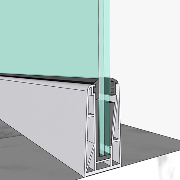 Profil aluminiu balustrade sticlă GP-55-ECO
